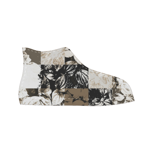 Foliage Patchwork #8 - Jera Nour Men’s Classic High Top Canvas Shoes (Model 017)