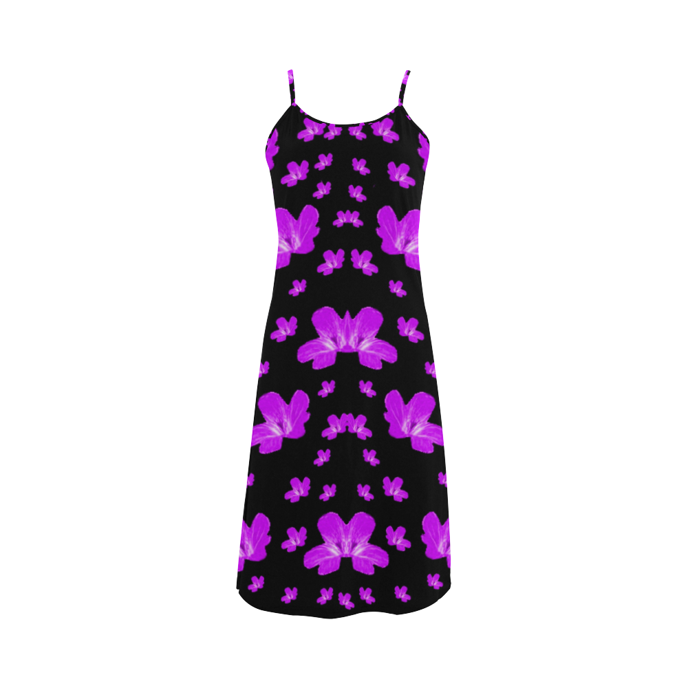 Pretty flowers in purple Alcestis Slip Dress (Model D05)