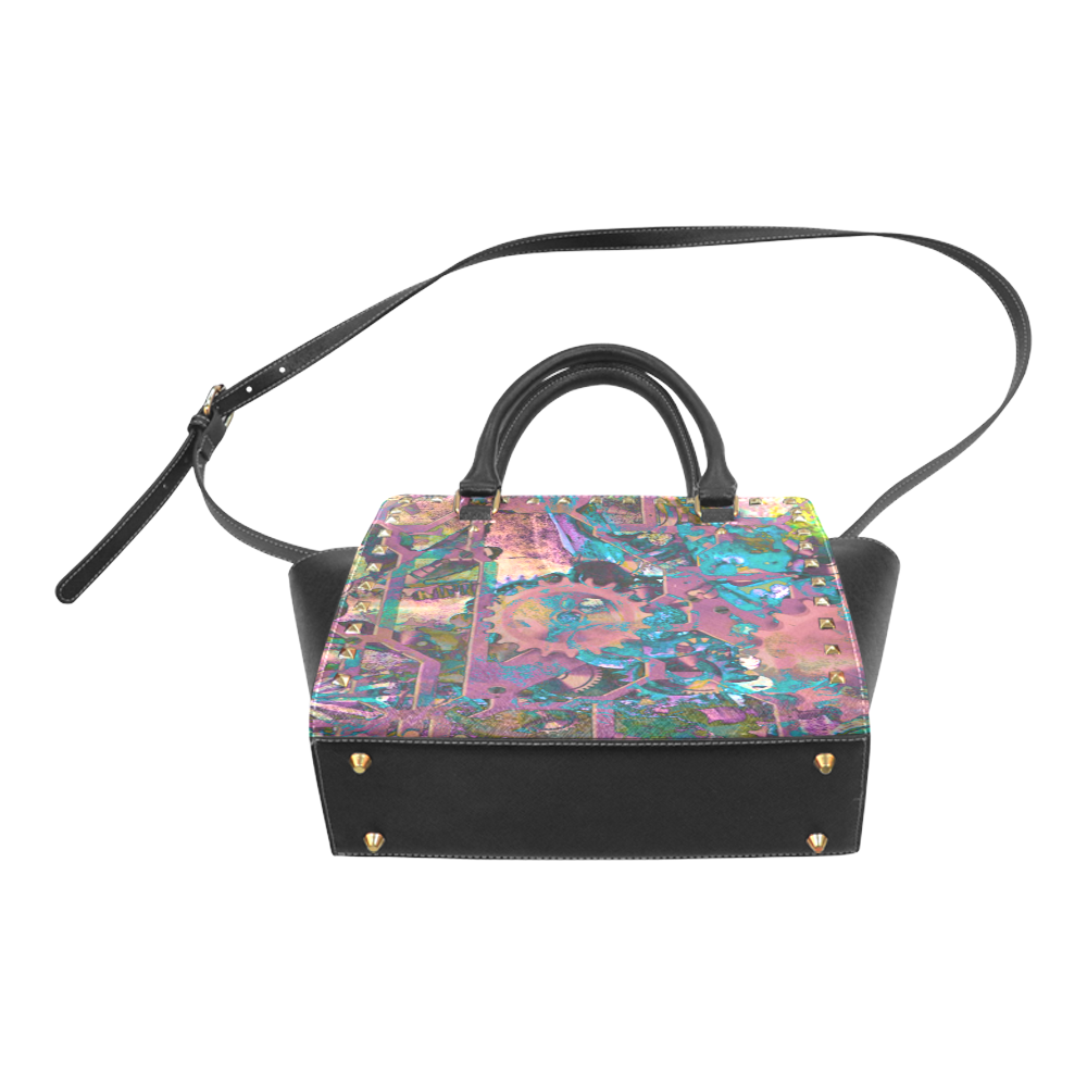 Steampunk abstract Rivet Shoulder Handbag (Model 1645)