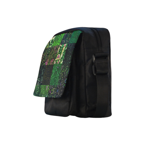 Foliage Patchwork #1 Black - Jera Nour Crossbody Nylon Bags (Model 1633)