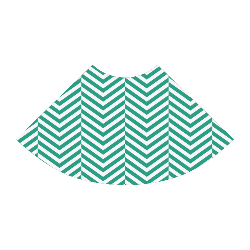 emerald green and white classic chevron pattern Atalanta Sundress (Model D04)