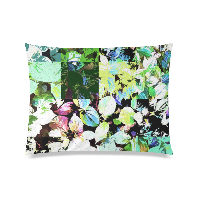 Foliage Patchwork #2 - Jera Nour Custom Zippered Pillow Case 20"x26"(Twin Sides)