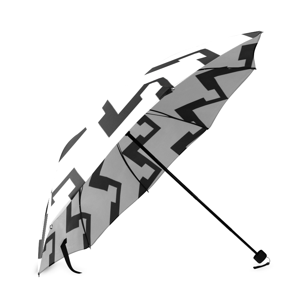 Chevron black and white  1 Foldable Umbrella (Model U01)