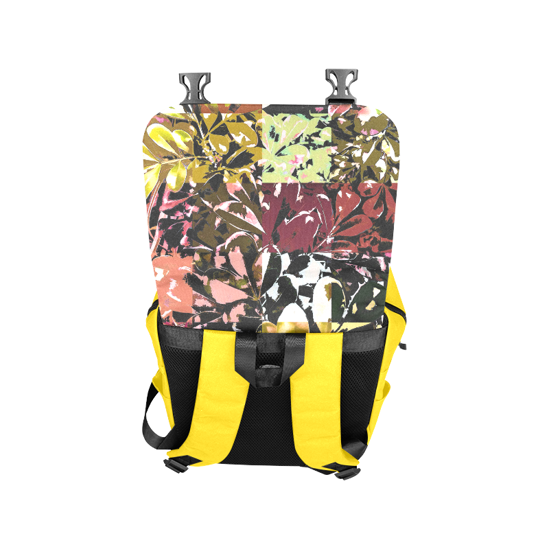 Foliage Patchwork #6 Yellow - Jera Nour Casual Shoulders Backpack (Model 1623)