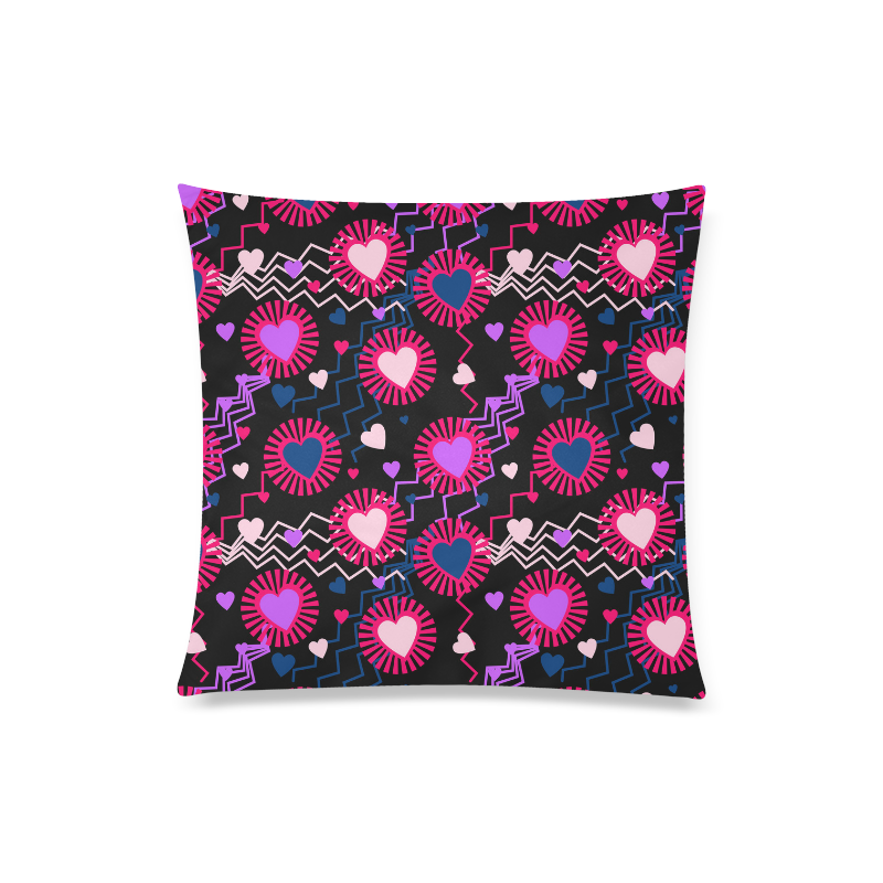 Punk Rock Hearts Custom Zippered Pillow Case 20"x20"(Twin Sides)