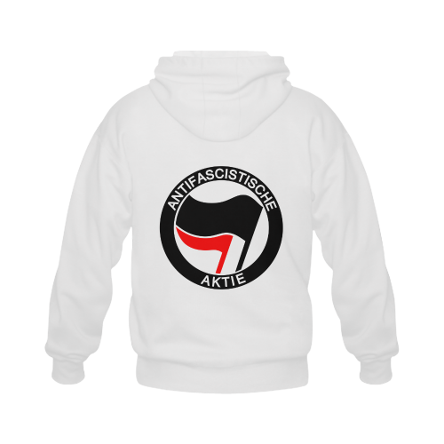 Anti- Fascist Action Gildan Full Zip Hooded Sweatshirt (Model H02)