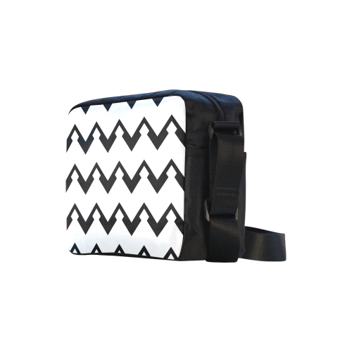 Chevron black and white  1 Classic Cross-body Nylon Bags (Model 1632)