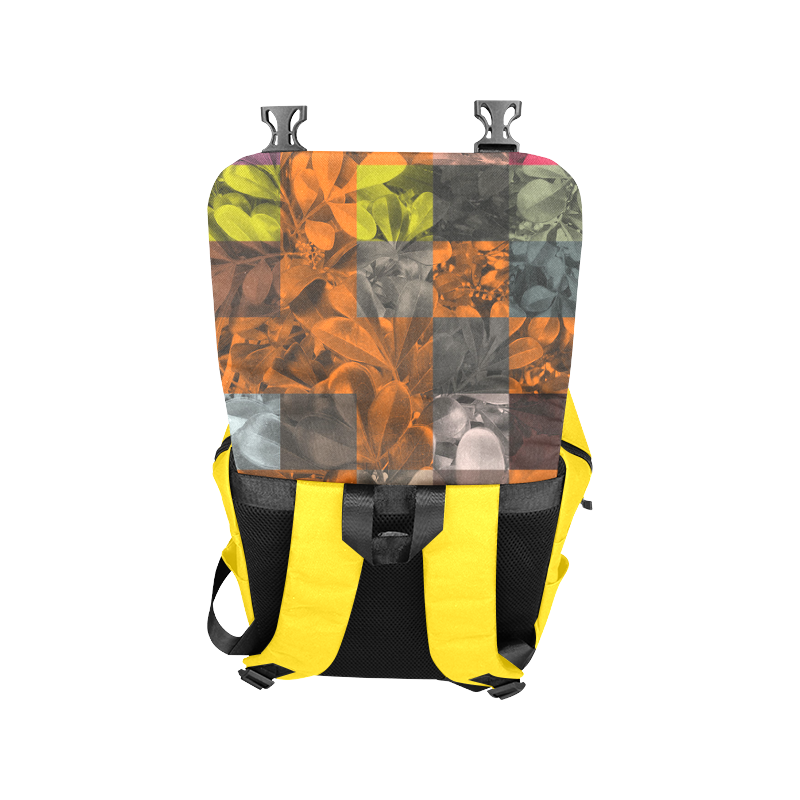 Foliage Patchwork #9 Yellow - Jera Nour Casual Shoulders Backpack (Model 1623)