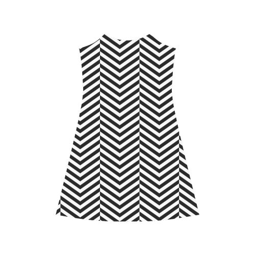 black and white classic chevron pattern Alcestis Slip Dress (Model D05)