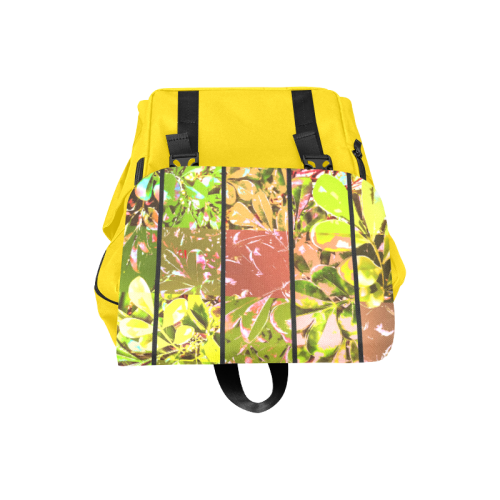 Foliage Patchwork #5 Yellow - Jera Nour Casual Shoulders Backpack (Model 1623)