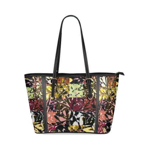 Foliage Patchwork #6 - Jera Nour Leather Tote Bag/Large (Model 1640)