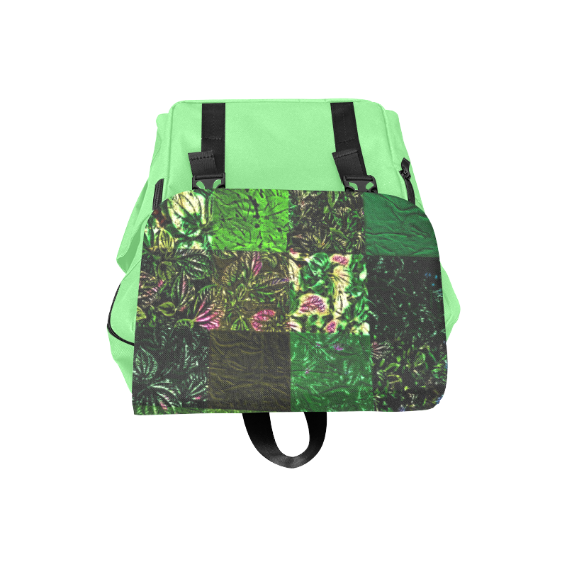 Foliage Patchwork #1 Light Green- Jera Nour Casual Shoulders Backpack (Model 1623)