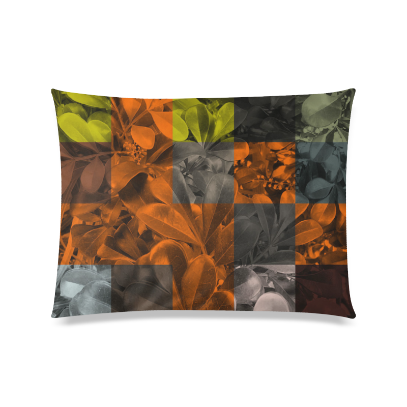 Foliage Patchwork #9 - Jera Nour Custom Zippered Pillow Case 20"x26"(Twin Sides)