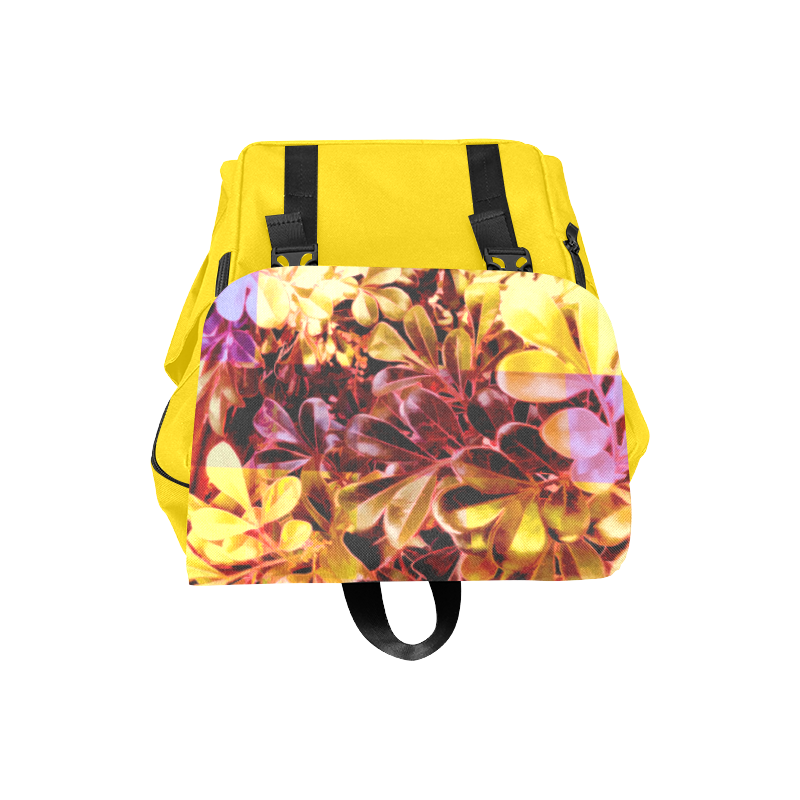 Foliage Patchwork #11 Yellow - Jera Nour Casual Shoulders Backpack (Model 1623)