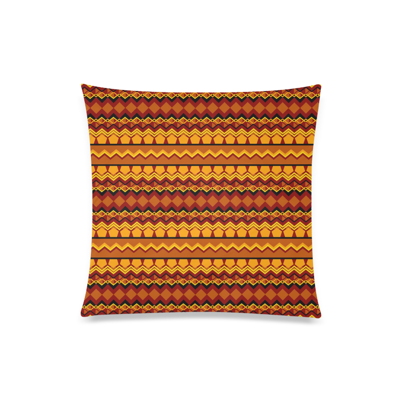 Gold Tribal Pattern Custom Zippered Pillow Case 20"x20"(Twin Sides)