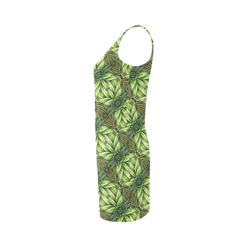 Mandy Green - Leaf Weave small foliage Medea Vest Dress (Model D06)