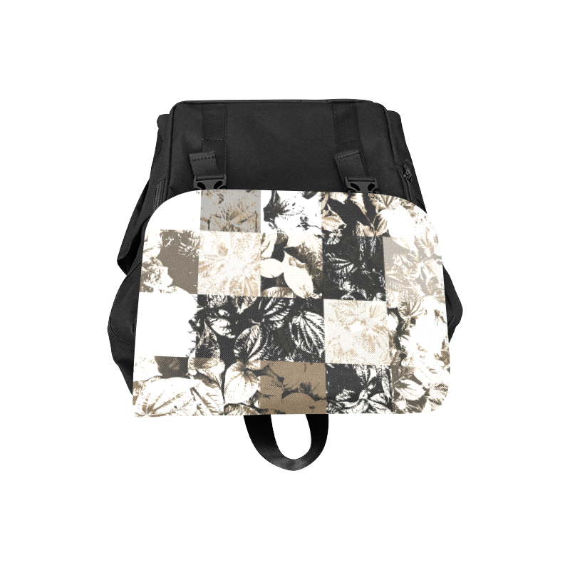 Foliage Patchwork #8 Black- Jera Nour Casual Shoulders Backpack (Model 1623)