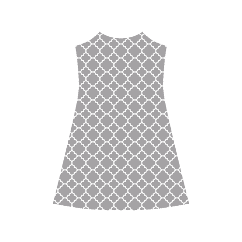 grey white quatrefoil classic pattern Alcestis Slip Dress (Model D05)