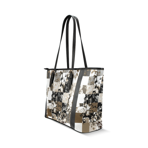 Foliage Patchwork #8 - Jera Nour Leather Tote Bag/Large (Model 1640)