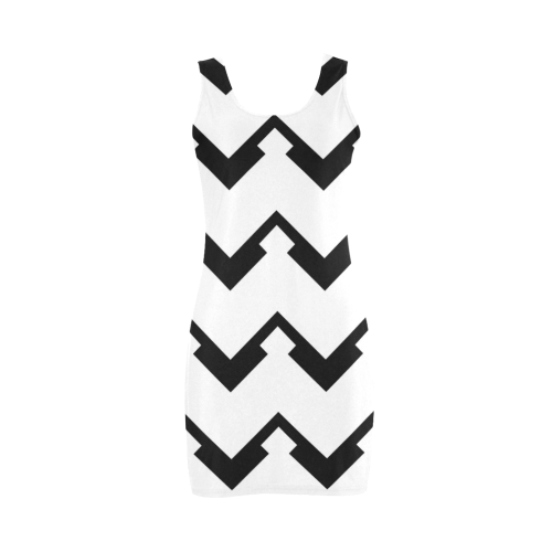 Chevron black and white  1 Medea Vest Dress (Model D06)