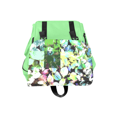 Foliage Patchwork #2 Light Green- Jera Nour Casual Shoulders Backpack (Model 1623)