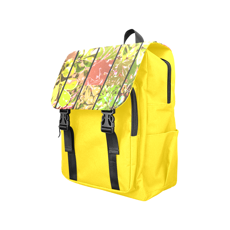 Foliage Patchwork #5 Yellow - Jera Nour Casual Shoulders Backpack (Model 1623)