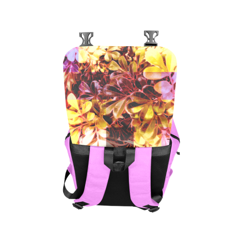 Foliage Patchwork #11 Magenta- Jera Nour - Jera Nour Casual Shoulders Backpack (Model 1623)
