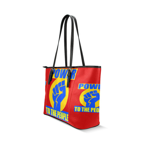 POWER TO THE PEOPLE Leather Tote Bag/Small (Model 1640)