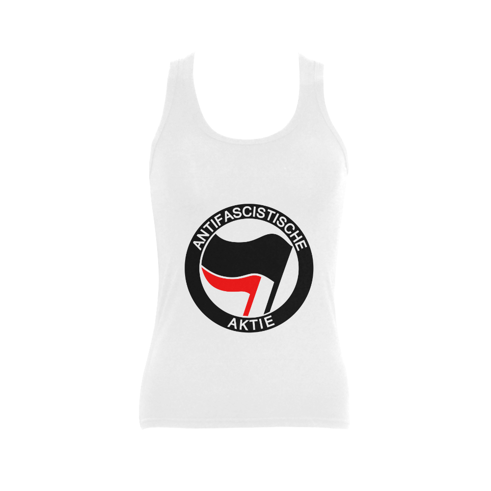 Anti- Fascist Action Women's Shoulder-Free Tank Top (Model T35)