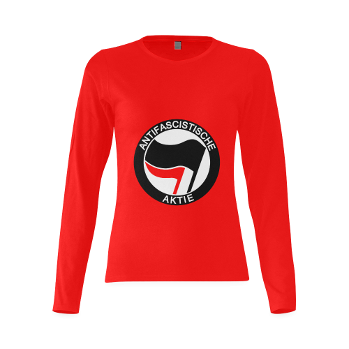Anti- Fascist Action Sunny Women's T-shirt (long-sleeve) (Model T07)