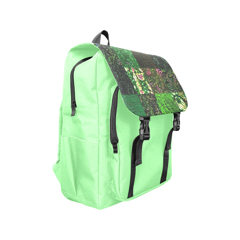 Foliage Patchwork #1 Light Green- Jera Nour Casual Shoulders Backpack (Model 1623)