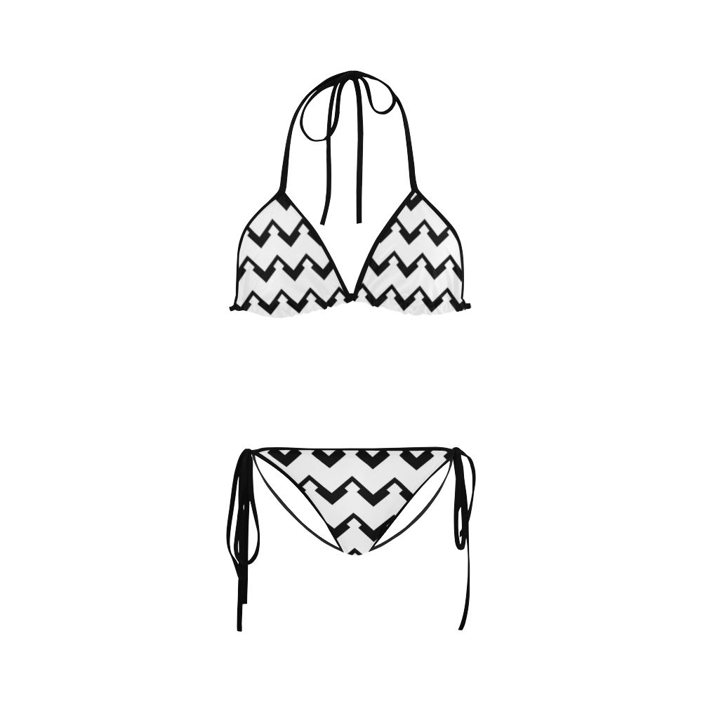 Chevron black and white  1 Custom Bikini Swimsuit