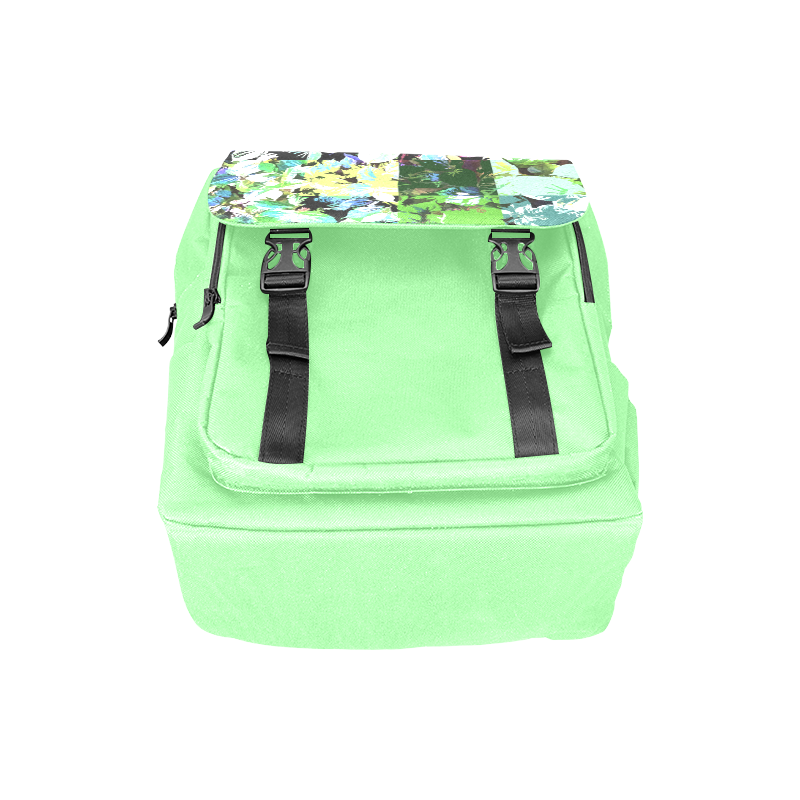 Foliage Patchwork #2 Light Green- Jera Nour Casual Shoulders Backpack (Model 1623)