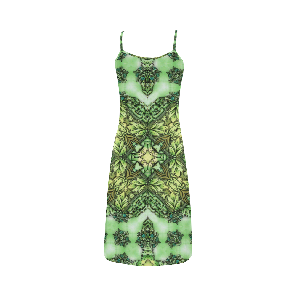 Mandy Green - Forest Garden pattern Alcestis Slip Dress (Model D05)