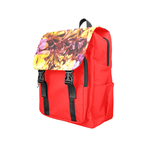 Foliage Patchwork #11 Red - Jera Nour Casual Shoulders Backpack (Model 1623)