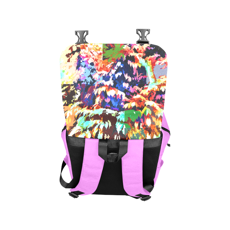 Foliage Patchwork #7 Pink - Jera Nour Casual Shoulders Backpack (Model 1623)