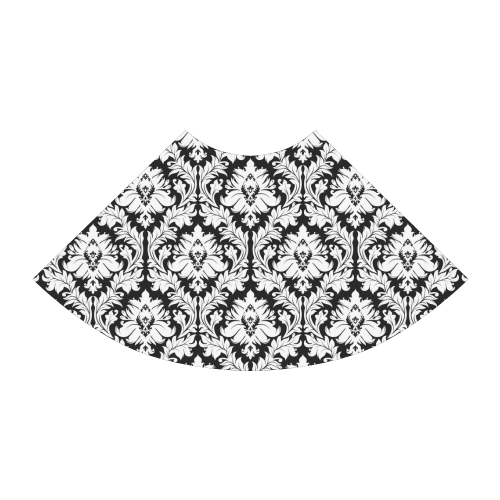 damask pattern black and white Atalanta Sundress (Model D04)