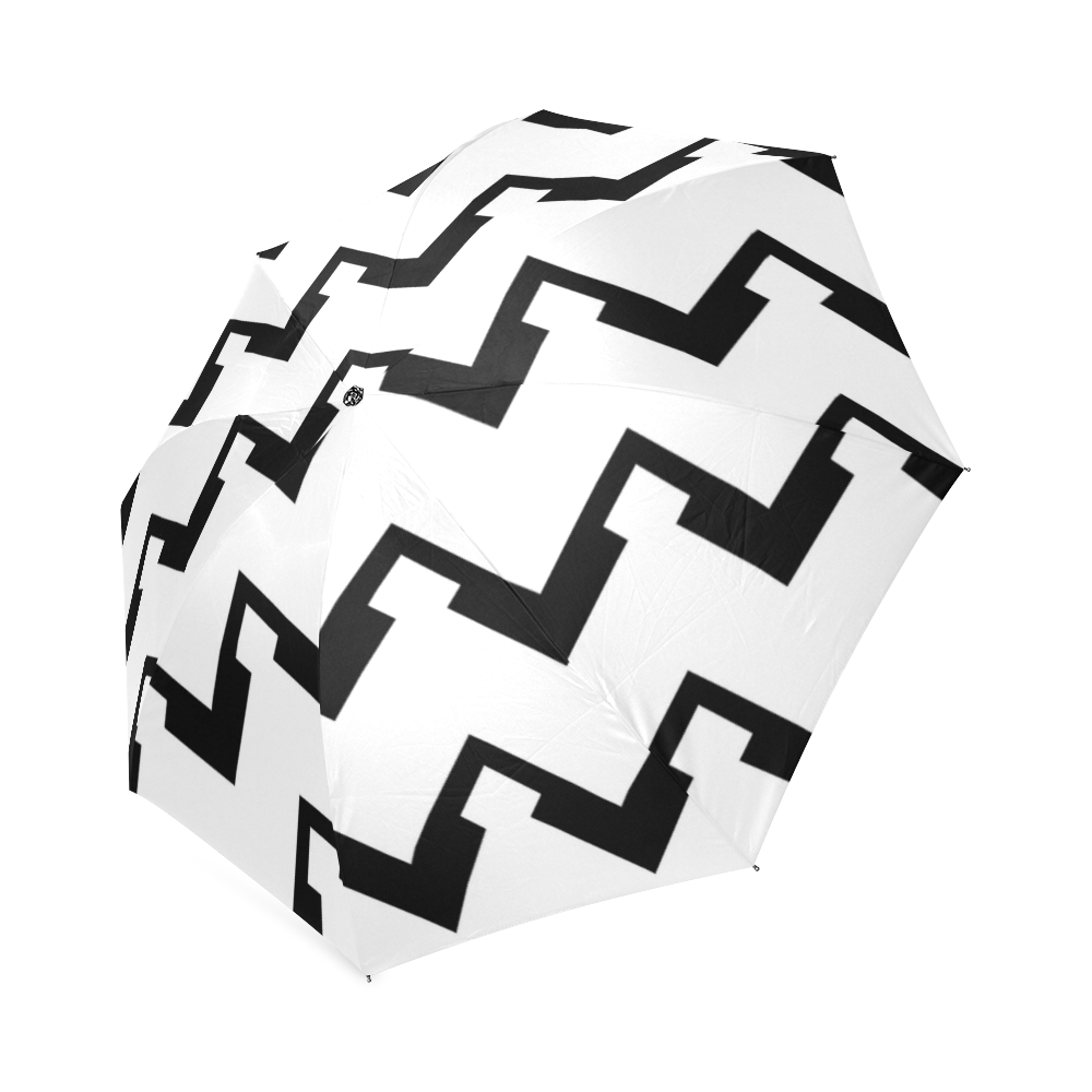 Chevron black and white  1 Foldable Umbrella (Model U01)