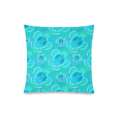 Sea Turtle Pattern Pillow Custom Zippered Pillow Case 20"x20"(Twin Sides)