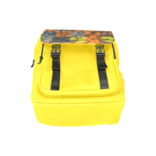 Foliage Patchwork #9 Yellow - Jera Nour Casual Shoulders Backpack (Model 1623)