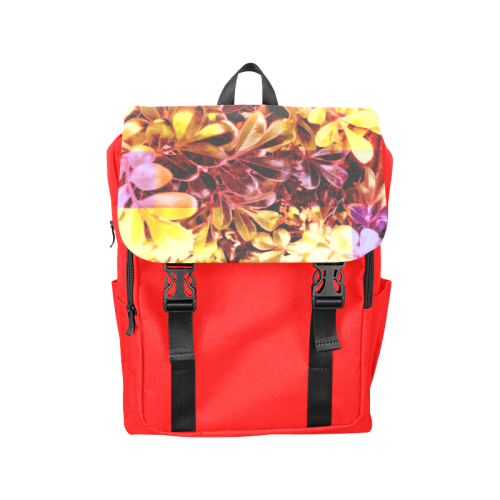 Foliage Patchwork #11 Red - Jera Nour Casual Shoulders Backpack (Model 1623)