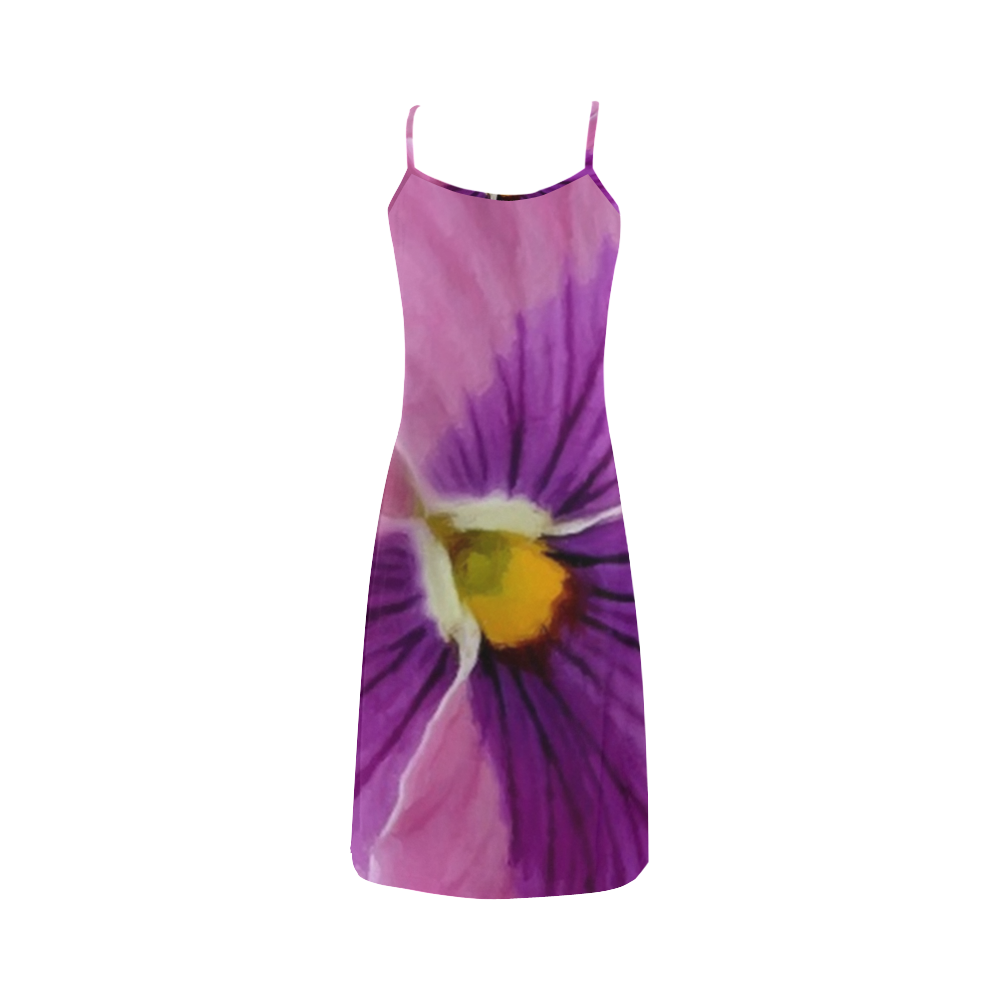 Pink and Purple Pansy Alcestis Slip Dress (Model D05)