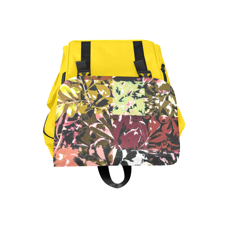 Foliage Patchwork #6 Yellow - Jera Nour Casual Shoulders Backpack (Model 1623)