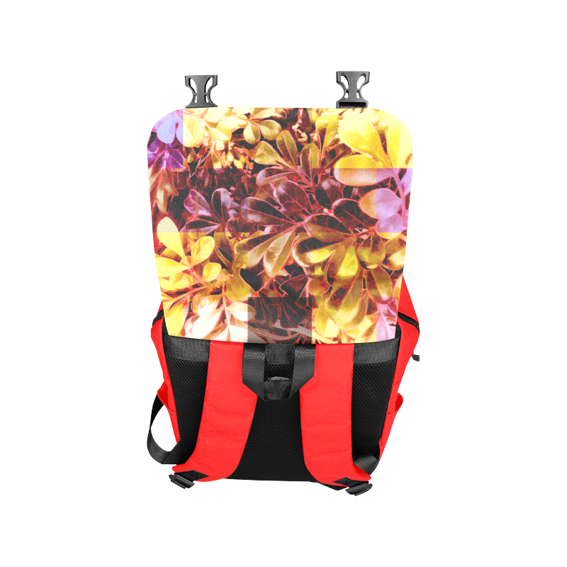 Foliage Patchwork #11 Red - Jera Nour Casual Shoulders Backpack (Model 1623)