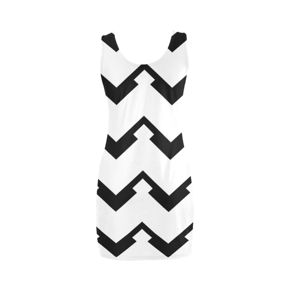 Chevron black and white  1 Medea Vest Dress (Model D06)