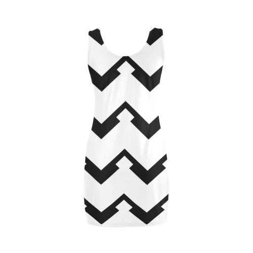 Chevron black and white  1 Medea Vest Dress (Model D06)