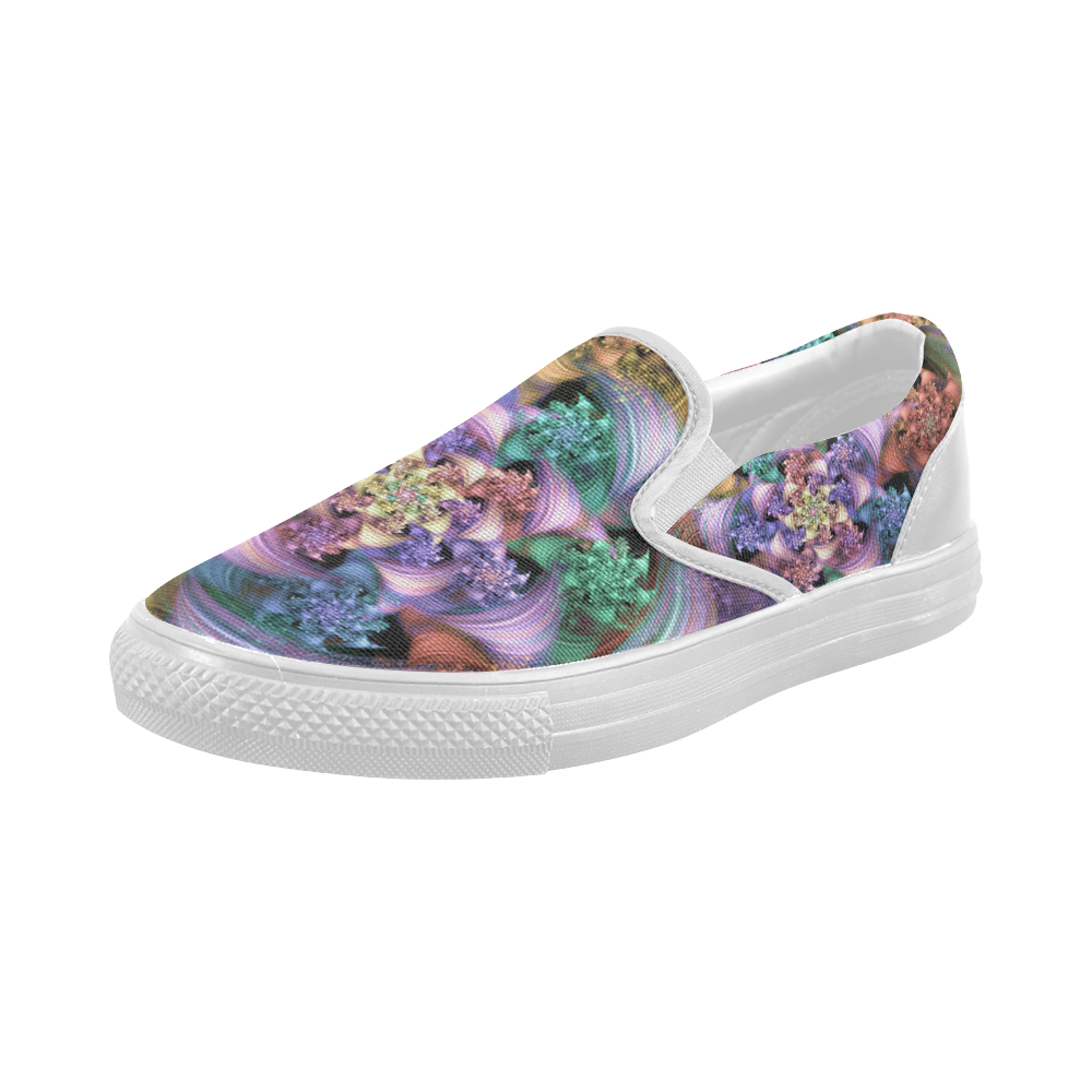 Bright Taffy Spiral Women's Slip-on Canvas Shoes (Model 019)