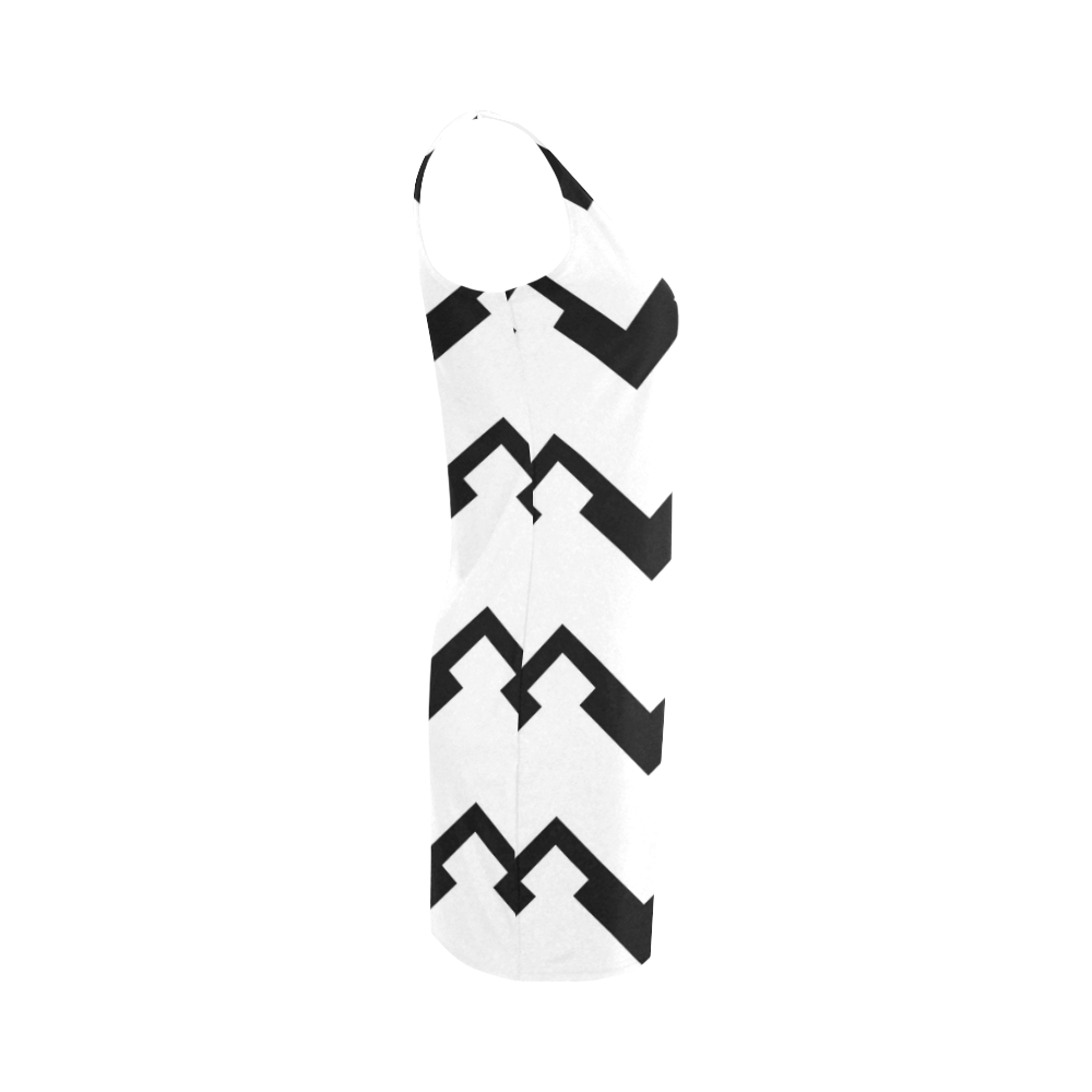 Chevron black and white  1 Medea Vest Dress (Model D06)