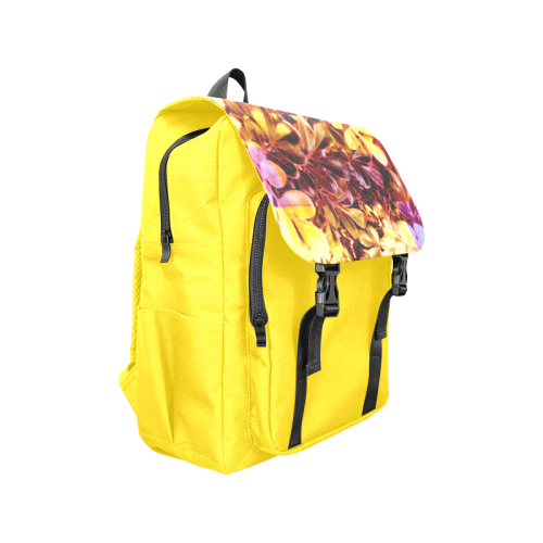 Foliage Patchwork #11 Yellow - Jera Nour Casual Shoulders Backpack (Model 1623)