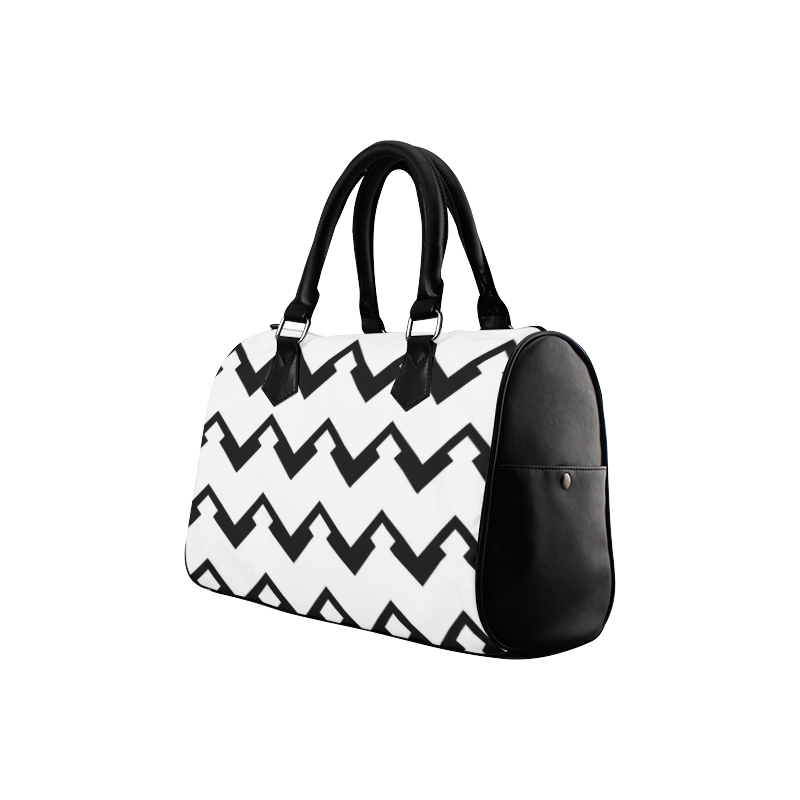 Chevron black and white  1 Boston Handbag (Model 1621)